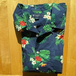 mens large Cremieux casual hawwian style shirt